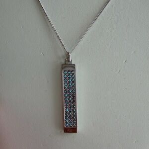 Touchstone Crystal Silver Necklace with Blue Accents